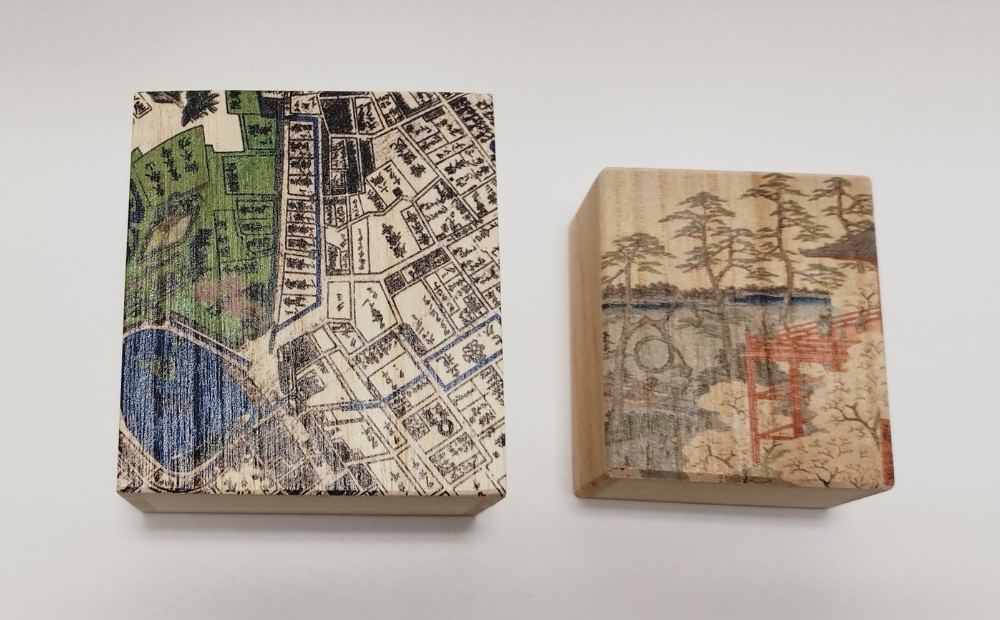 【桐箱(二重箱)】名所江戸水景 [(4)上野清水堂 不忍ノ池] 1ケ (カラー：黒) 黒