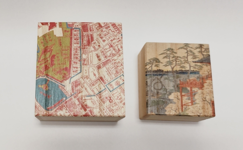 【桐箱(二重箱)】名所江戸水景 [(4)上野清水堂 不忍ノ池] 1ケ (カラー：ピンク) ピンク