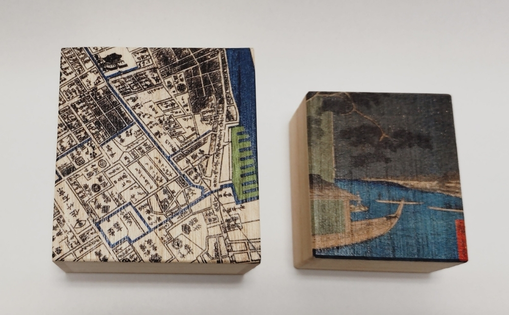 【桐箱(二重箱)】名所江戸水景 [(5)浅草川首尾の松 御厩河岸] 1ケ (カラー：黒) 黒