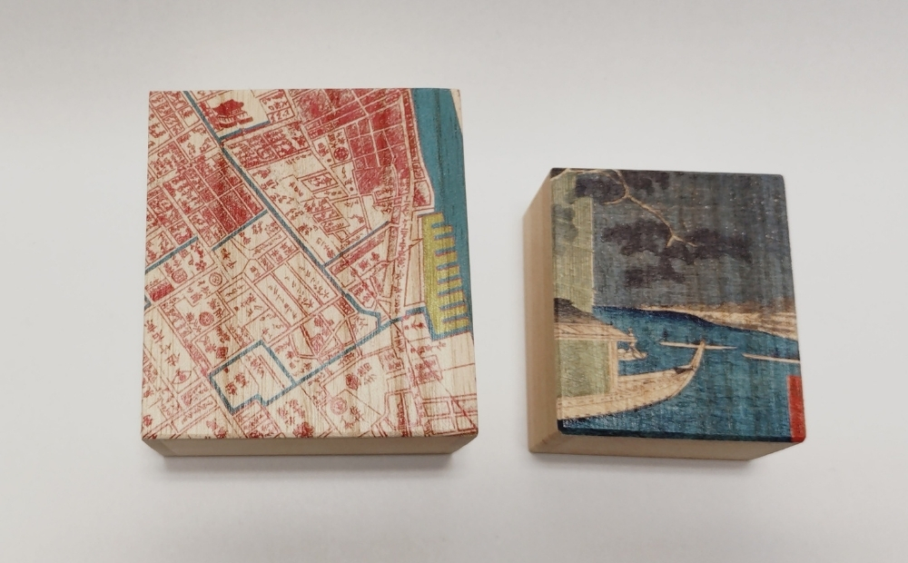 【桐箱(二重箱)】名所江戸水景 [(5)浅草川首尾の松 御厩河岸] 1ケ (カラー：ピンク) ピンク