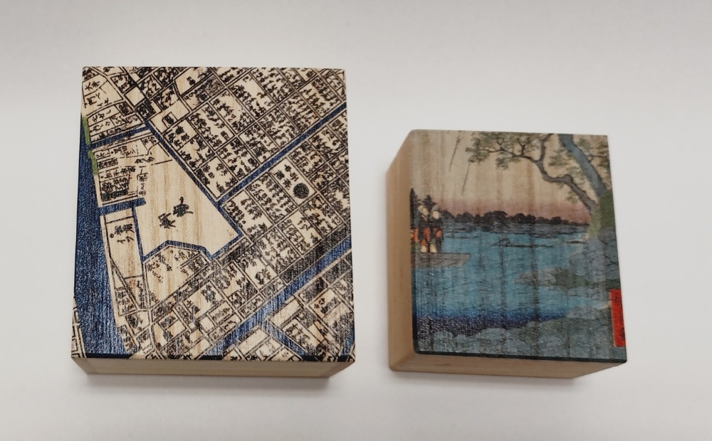 【桐箱(二重箱)】名所江戸水景 [(6)御厩河岸] 1ケ (カラー：黒) 黒