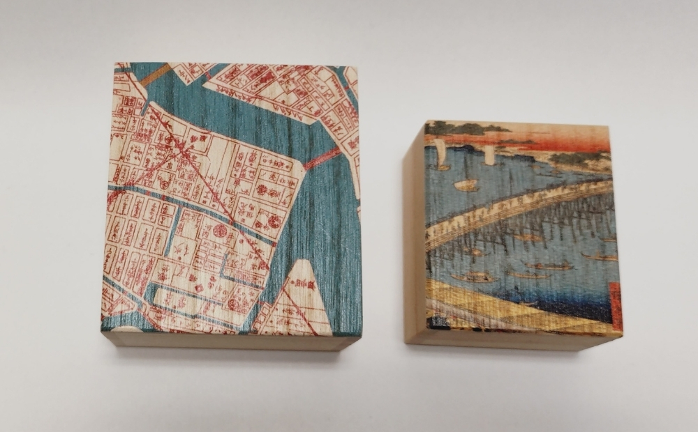 【桐箱(二重箱)】名所江戸水景 [(9)両国橋大川ばた] 1ケ (カラー：ピンク) ピンク