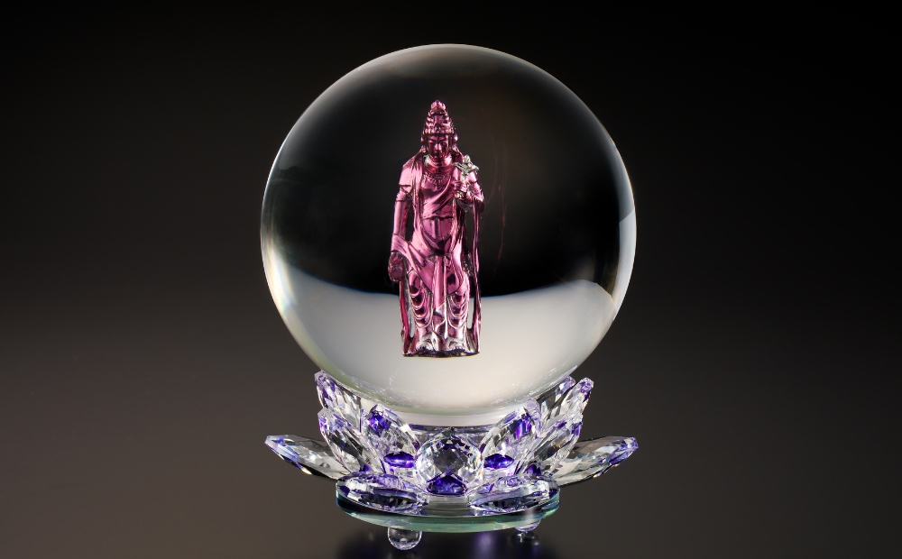 紫色の18金パープルゴールド観音像 （大）