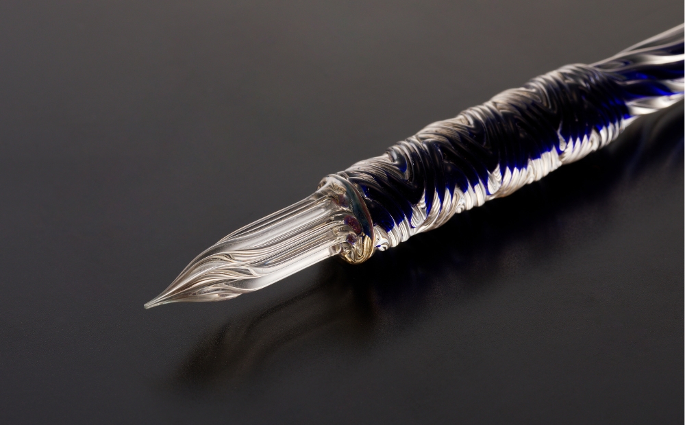 【ガラスペン】オリジナルひねり 軸径10mm (カラー：２層(紺)) ２層(紺)