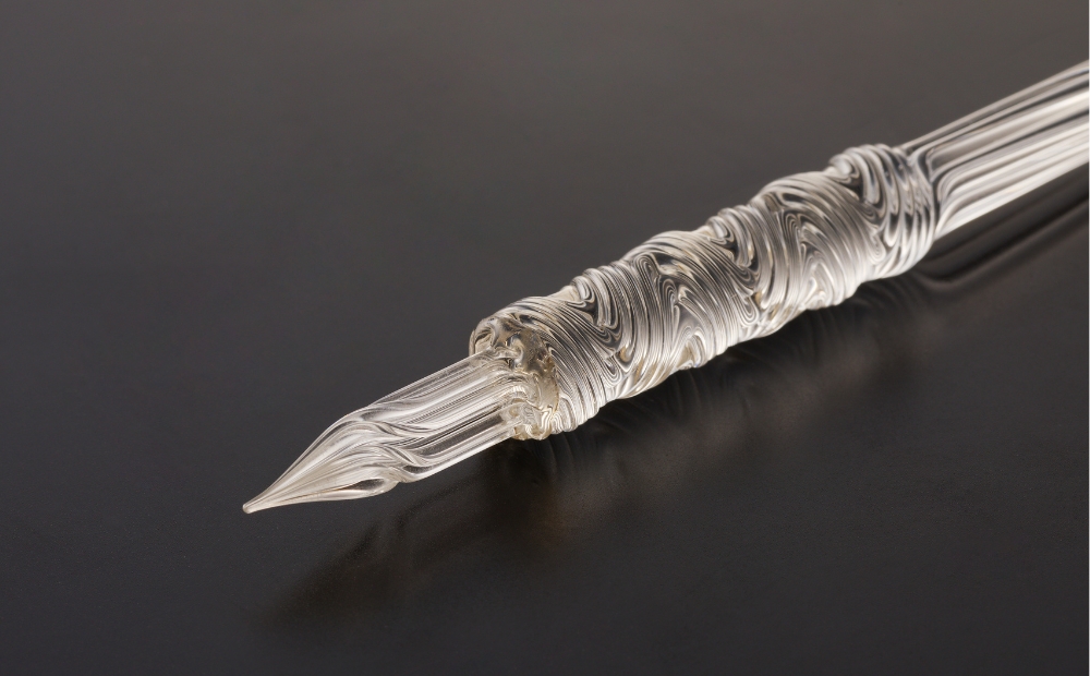 【ガラスペン】オリジナルひねり 軸径11mm (カラー：透明) 透明