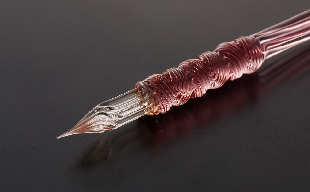 【ガラスペン】オリジナルひねり 軸径12mm (カラー：サーモンピンク) サーモンピンク