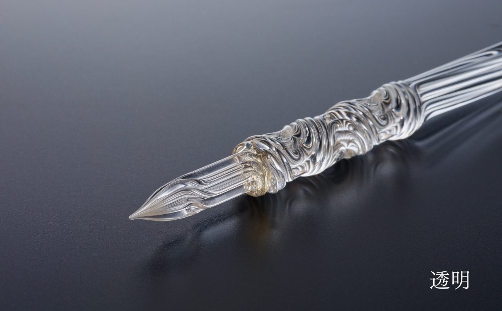 【ガラスペン】ソフトひねり 軸径10mm (カラー：透明) 透明