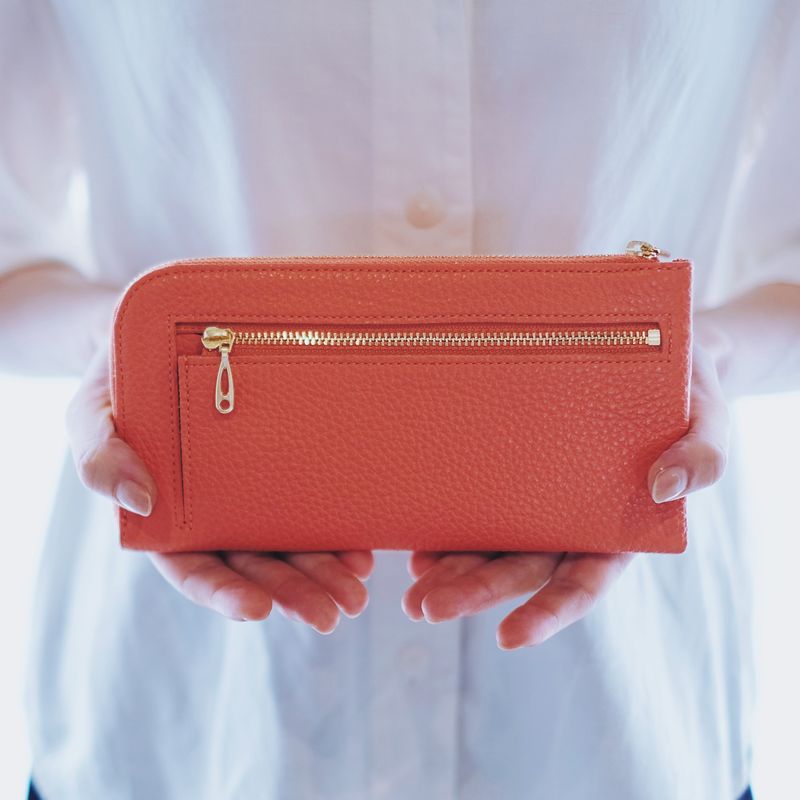 【牛革】レディース長財布 [Lファスナー]（カラー：ミントグリーン） ミントグリーン