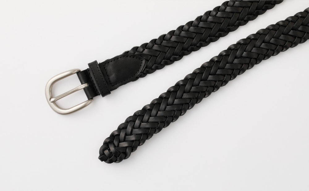 [bell la bell] 栃木レザーメッシュベルト (カラー：ブラック) ブラック