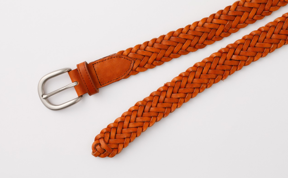 [bell la bell] 栃木レザーメッシュベルト (カラー：キャメル) キャメル