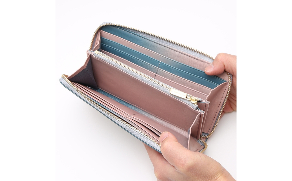 イロドリ ラウンド ロング ウォレット (カラー：アジサイ) アジサイ