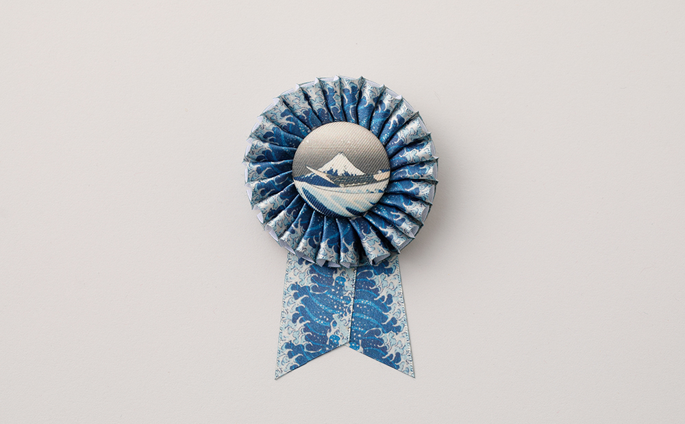 浮世絵くるみボタン 神奈川沖浪裏ロゼット