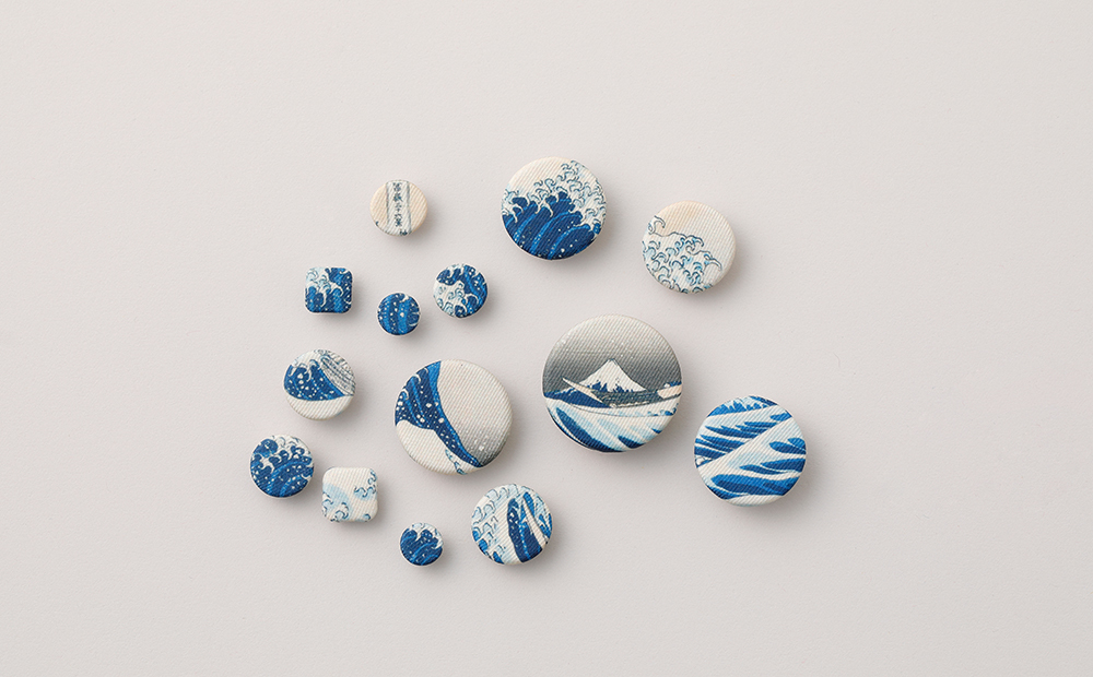 浮世絵くるみボタン 神奈川沖浪裏