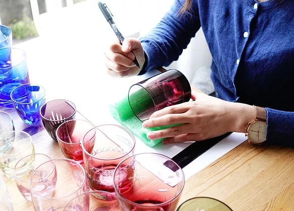 【創吉 切子体験教室】切子体験チケット 2枚（オプショングラス）