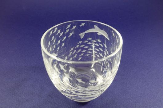 浅草切子 aquatic「Dolphin Fish 冷酒杯」
