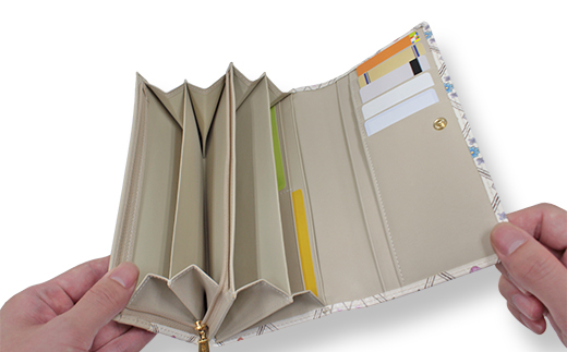 【浅草文庫】かぶせ長財布〈花菱柄〉(カラー：ピンク) ピンク