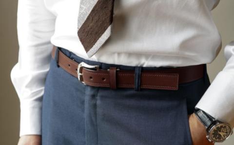 【Alt81】国内産オリジナルレザーを使用したメンズベルト(カラー：ダークブラウン) ダークブラウン