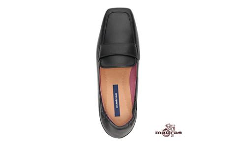 100周年マドラス 婦人靴 超ソフトタッチで軽量のスクエアモカシューズ [MAL0041](サイズ：23.5cm、カラー：ブラック) ブラック 23.5cm