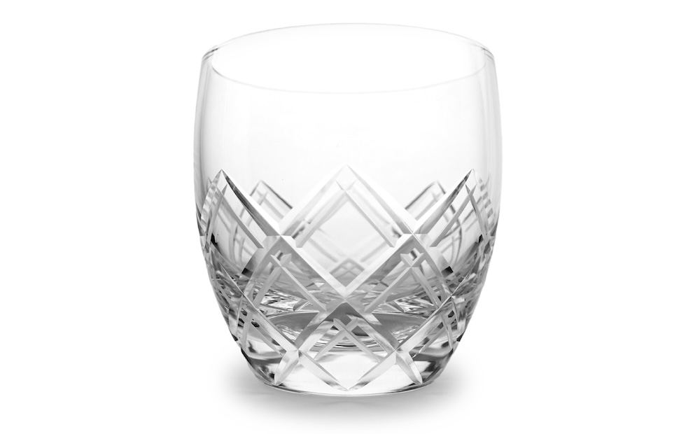 浅草切子 KANA KURITA「重ね矢来オールド 透き」木箱入り 透き