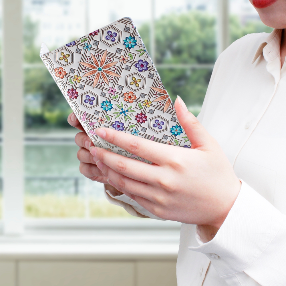 【浅草文庫】スマホケース 花菱柄(カラー：ピンク) ピンク