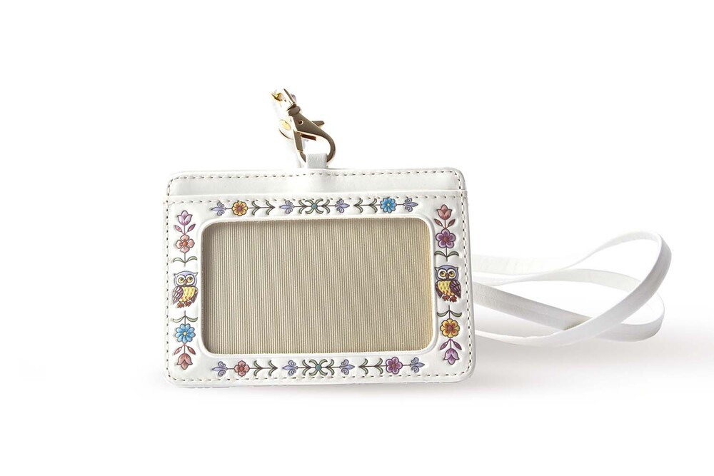 【浅草文庫】IDケース〈ふくろう柄〉(カラー：サンライズ) サンライズ（ピンク系）