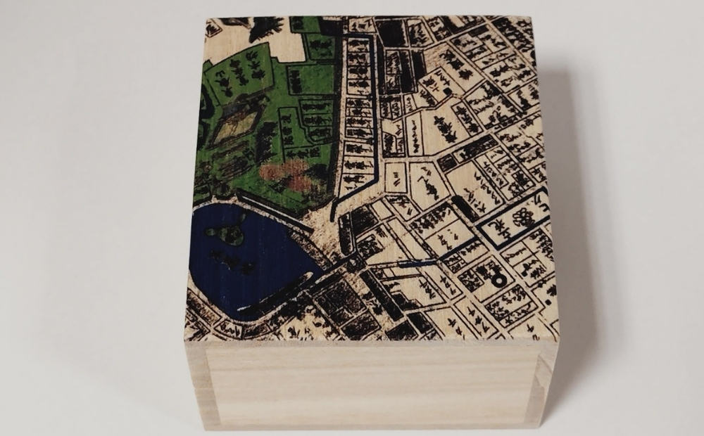 【桐箱(二重箱)】名所江戸水景 [(4)上野清水堂 不忍ノ池] 1ケ (カラー：黒) 黒