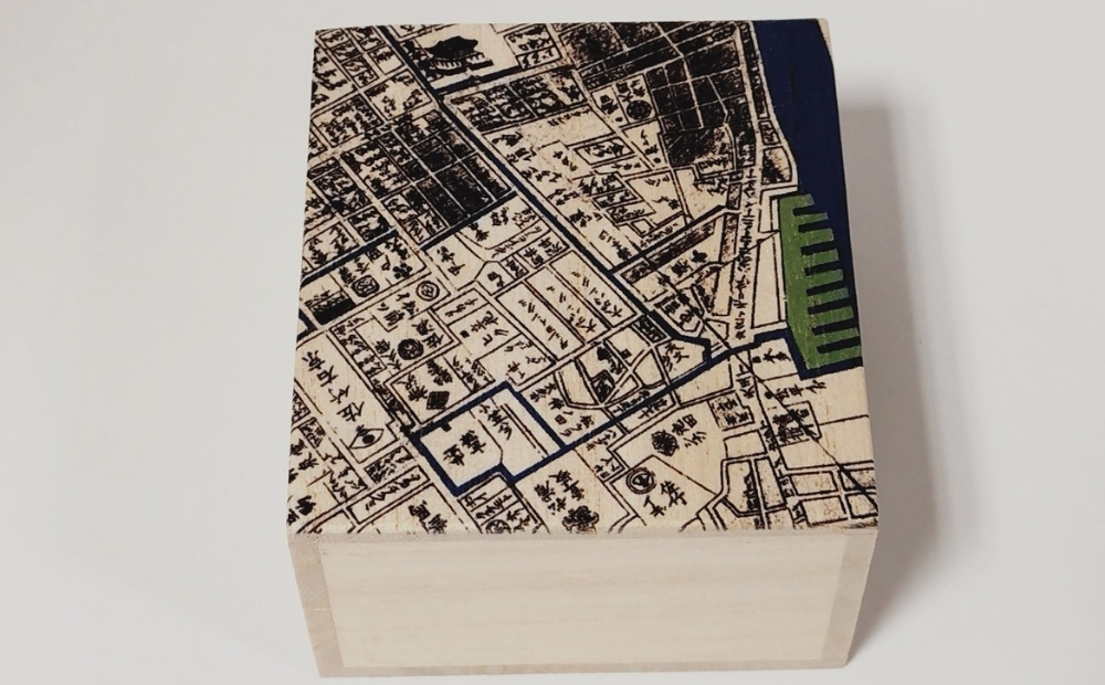 【桐箱(二重箱)】名所江戸水景 [(5)浅草川首尾の松 御厩河岸] 1ケ (カラー：黒) 黒