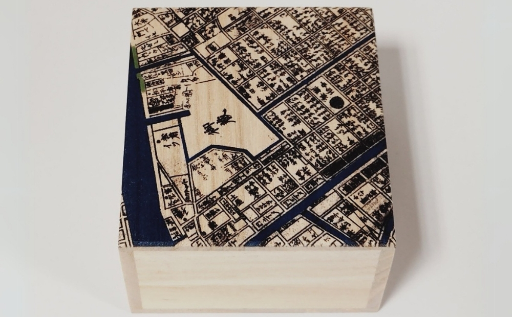 【桐箱(二重箱)】名所江戸水景 [(6)御厩河岸] 1ケ (カラー：黒) 黒