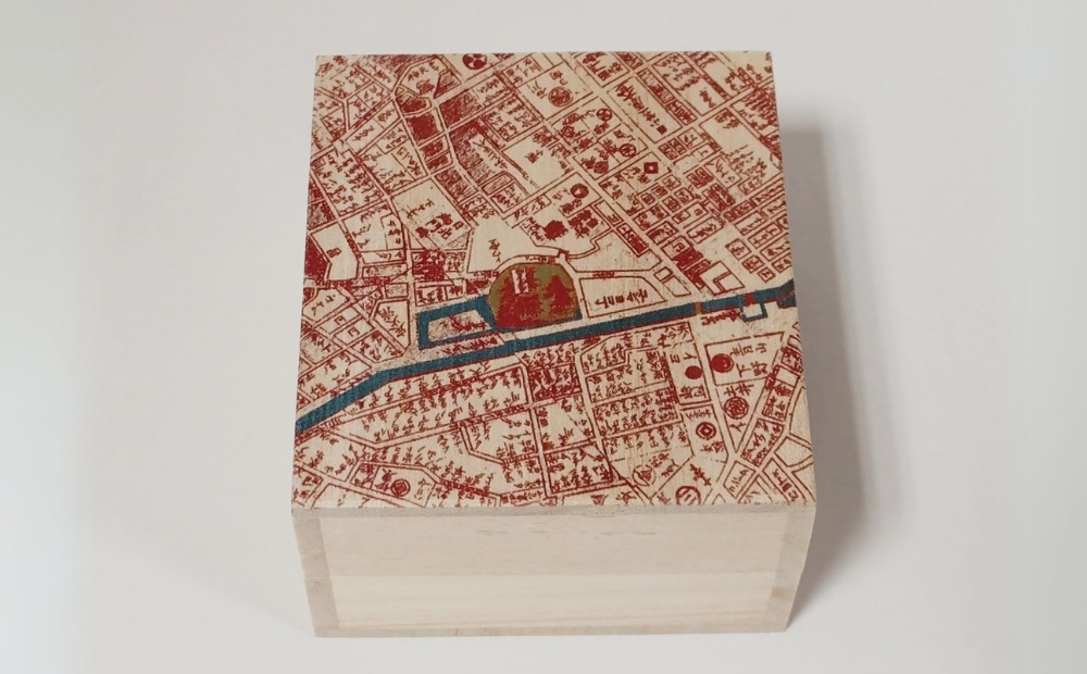 【桐箱(二重箱)】名所江戸水景 [(7)昌平橋聖堂 神田川] 1ケ (カラー：ピンク) ピンク