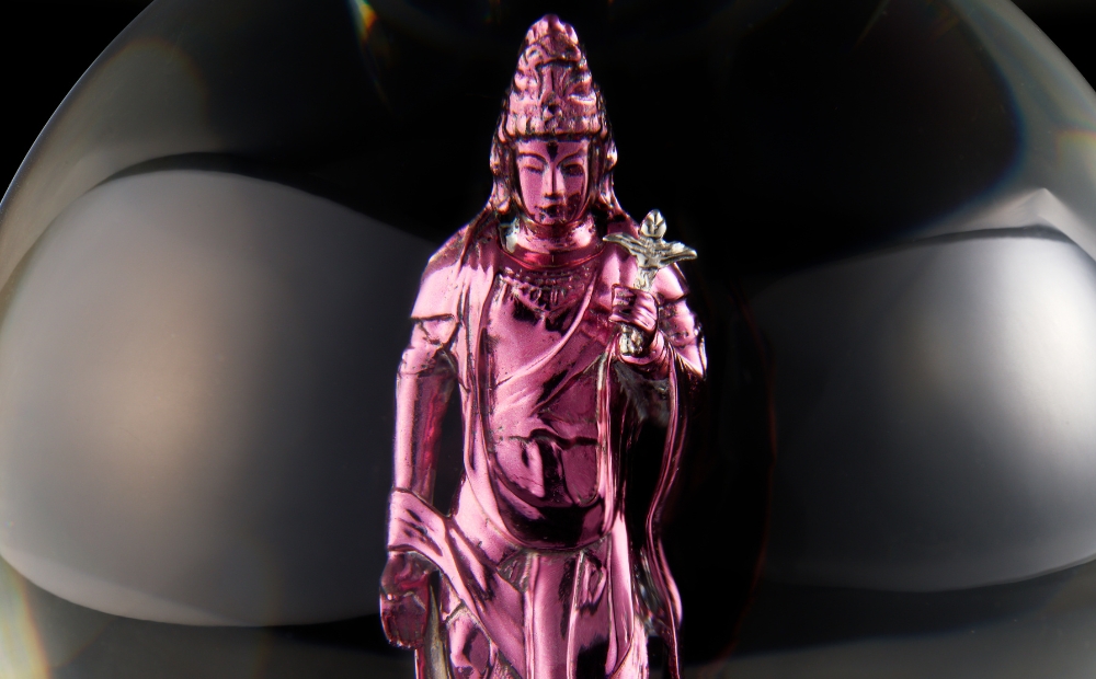 紫色の18金パープルゴールド観音像 （大）