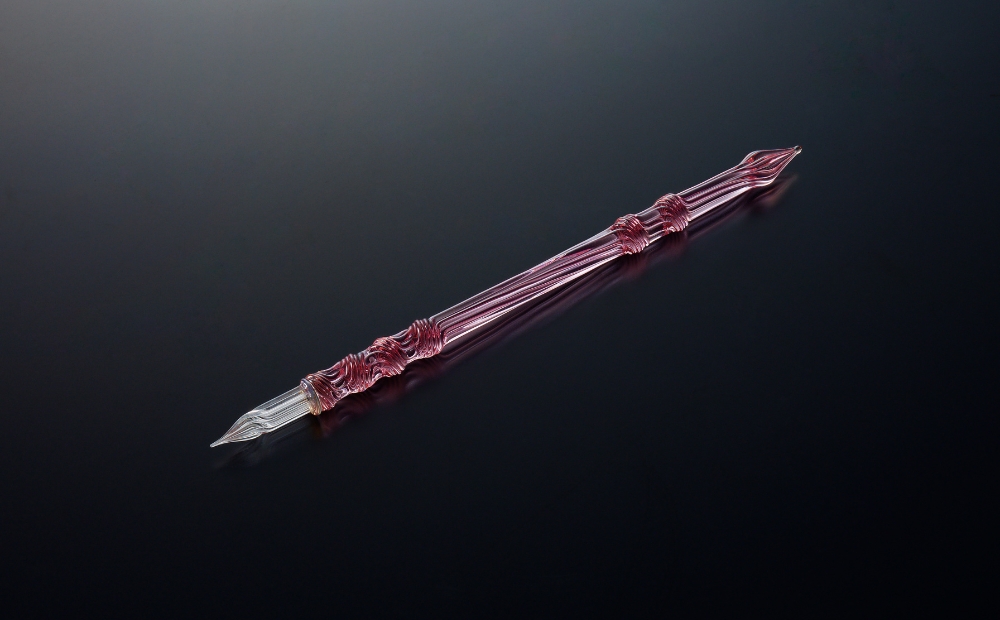 【ガラスペン】ソフトひねり 軸径12mm (カラー：サーモンピンク) サーモンピンク
