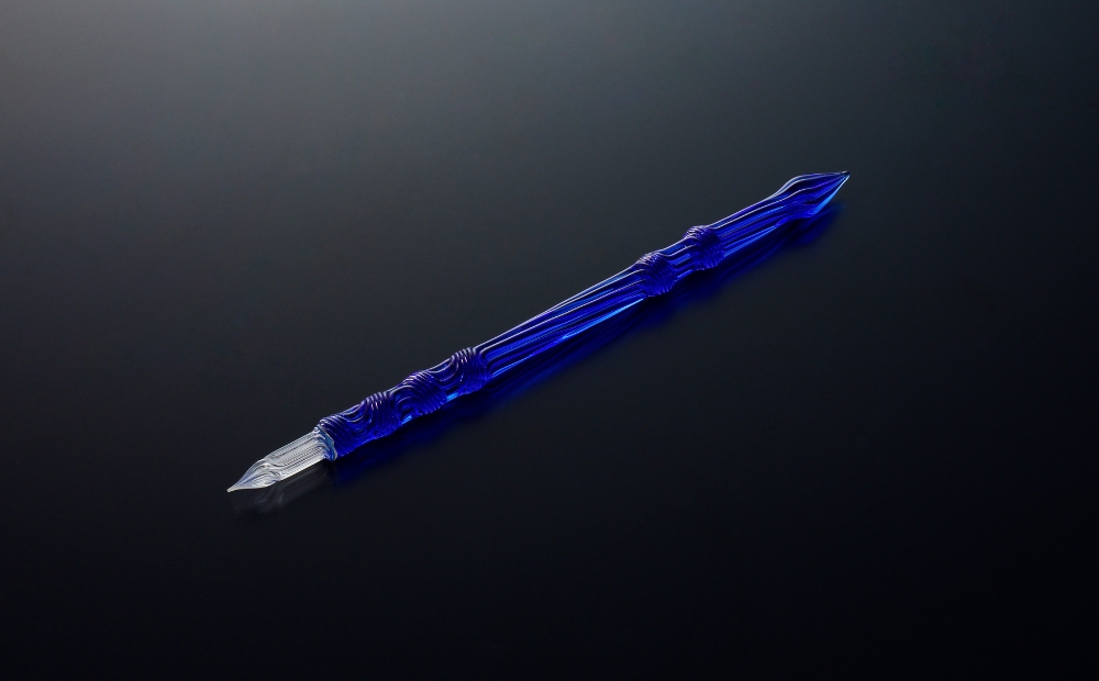 【ガラスペン】ソフトひねり 軸径12mm (カラー：コバルトブルー) コバルトブルー
