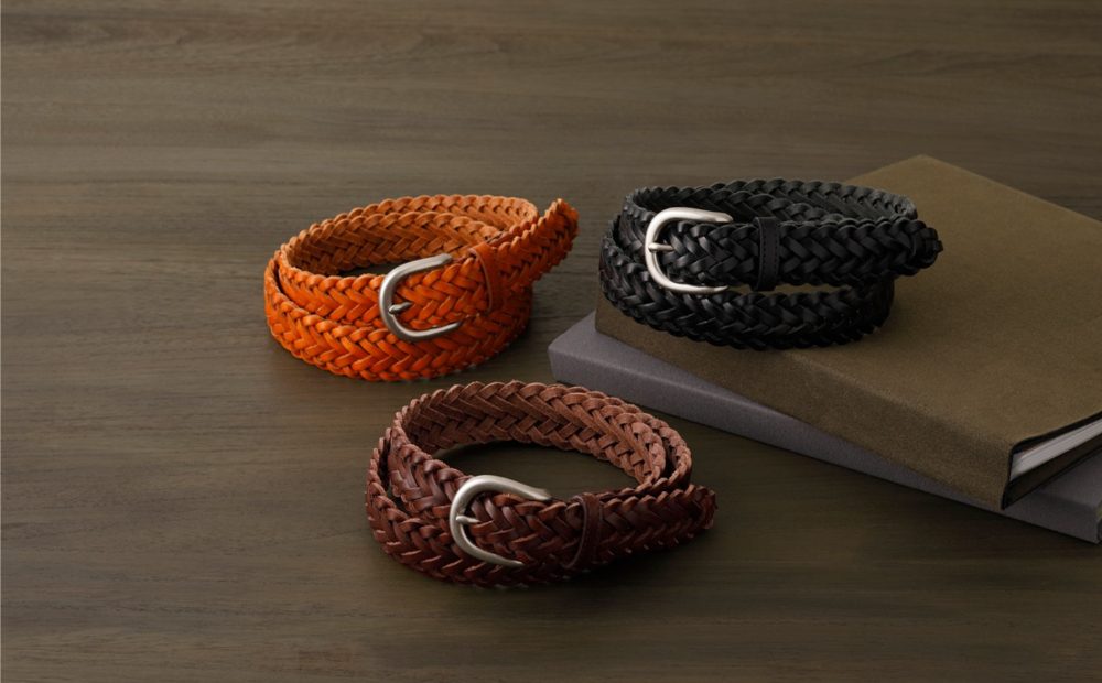 [bell la bell] 栃木レザーメッシュベルト (カラー：ブラック) ブラック