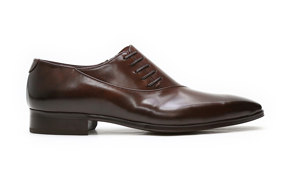 クインクラシコ 革靴 25005S〈ダークブラウン〉 (サイズ：26.5cm) 紳士靴 幅広 甲高 ビジネスシューズ サイドレース エラスティック スリッポン 牛革 ダークブラウン 26.5cm