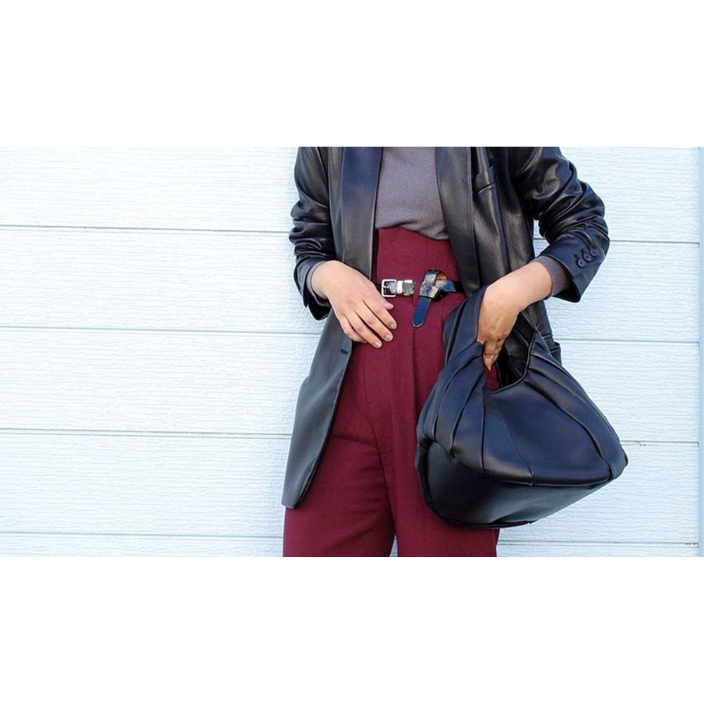 バルーンバッグ シープレザー MONACO【厳選されたラム革を使用】(カラー：ネイビー) ネイビー