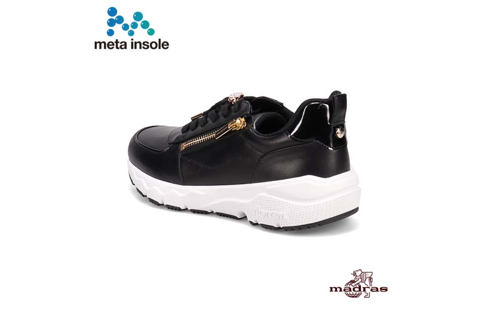 【マドラス 婦人靴】特許meta insole搭載madrasリカバリーシューズ [MADRAS MAL9136MT] レザースニーカー (ブラック、7サイズ) ブラック 7サイズ（24.0cm～24.5cm相当）