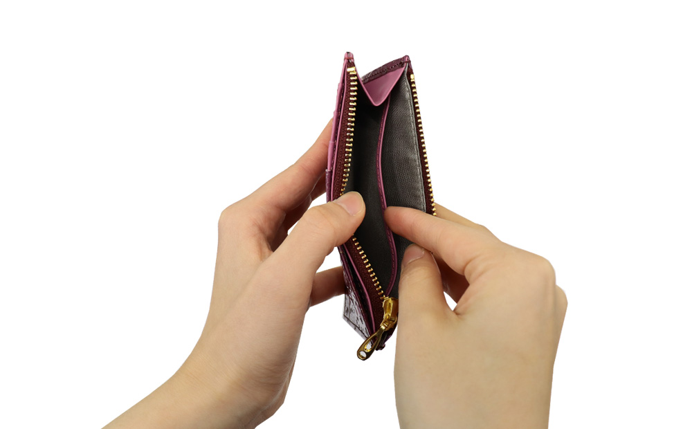 【浅草文庫】フラグメントケース〈千鳥草柄〉(カラー：ボルドー) ボルドー