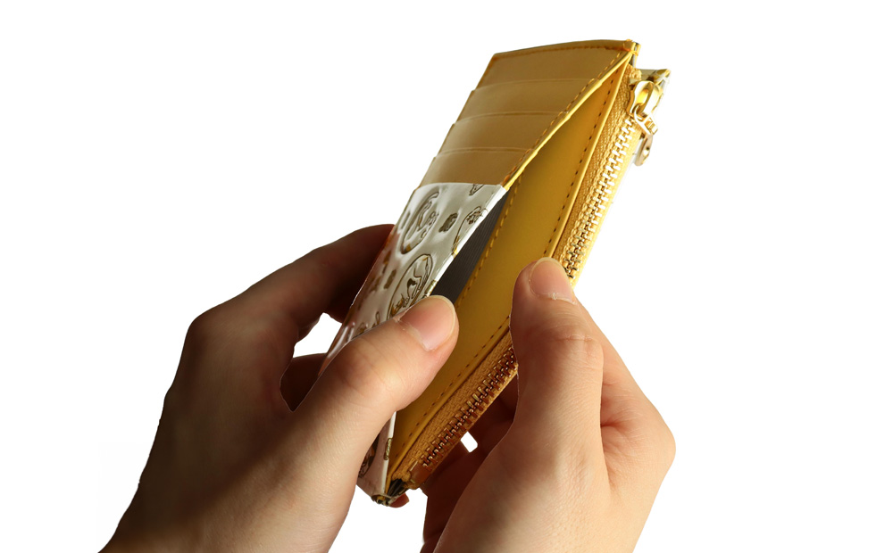 【浅草文庫】フラグメントケース〈猫柄〉(カラー：ミケ（黄色系）) ミケ（黄色系）