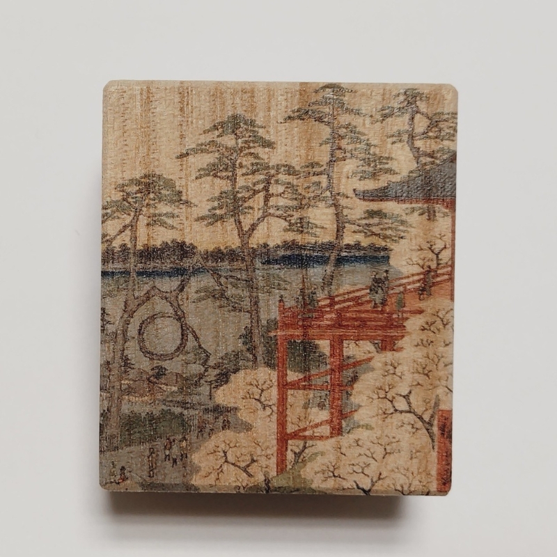 【桐箱(二重箱)】名所江戸水景 [(4)上野清水堂 不忍ノ池] 1ケ (カラー：黒) 黒