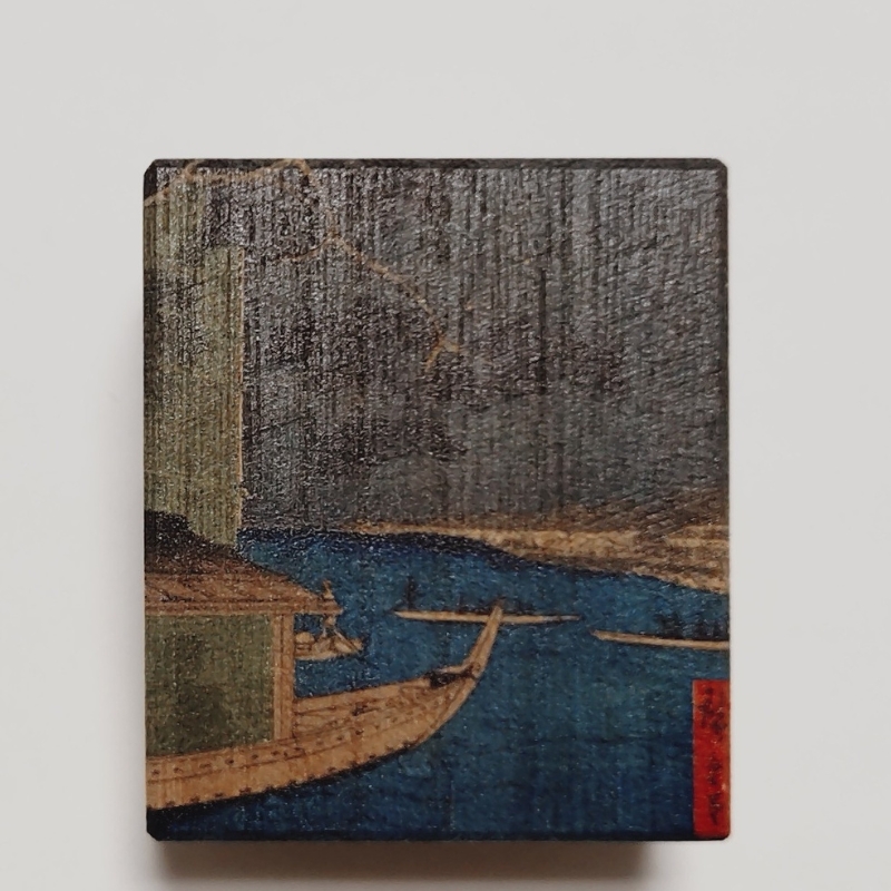 【桐箱(二重箱)】名所江戸水景 [(5)浅草川首尾の松 御厩河岸] 1ケ (カラー：黒) 黒