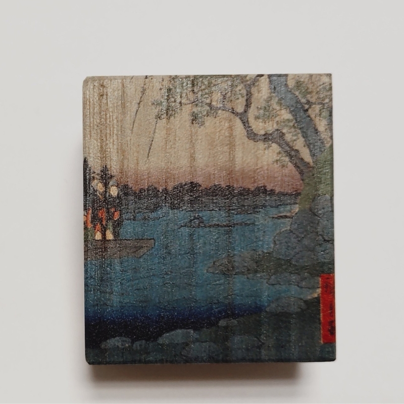 【桐箱(二重箱)】名所江戸水景 [(6)御厩河岸] 1ケ (カラー：黒) 黒