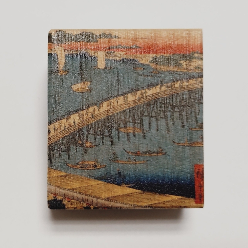 【桐箱(二重箱)】名所江戸水景 [(9)両国橋大川ばた] 1ケ (カラー：ピンク) ピンク