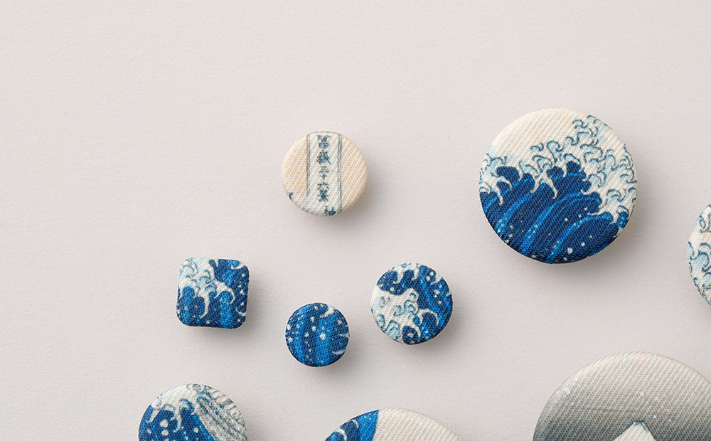 浮世絵くるみボタン 神奈川沖浪裏