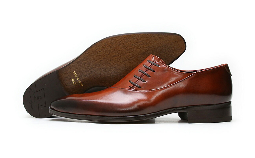 クインクラシコ 革靴 25005S〈ブラウン〉 (サイズ：27.5cm) 紳士靴 幅広 甲高 ビジネスシューズ サイドレース エラスティック スリッポン 牛革 ブラウン 27.5cm