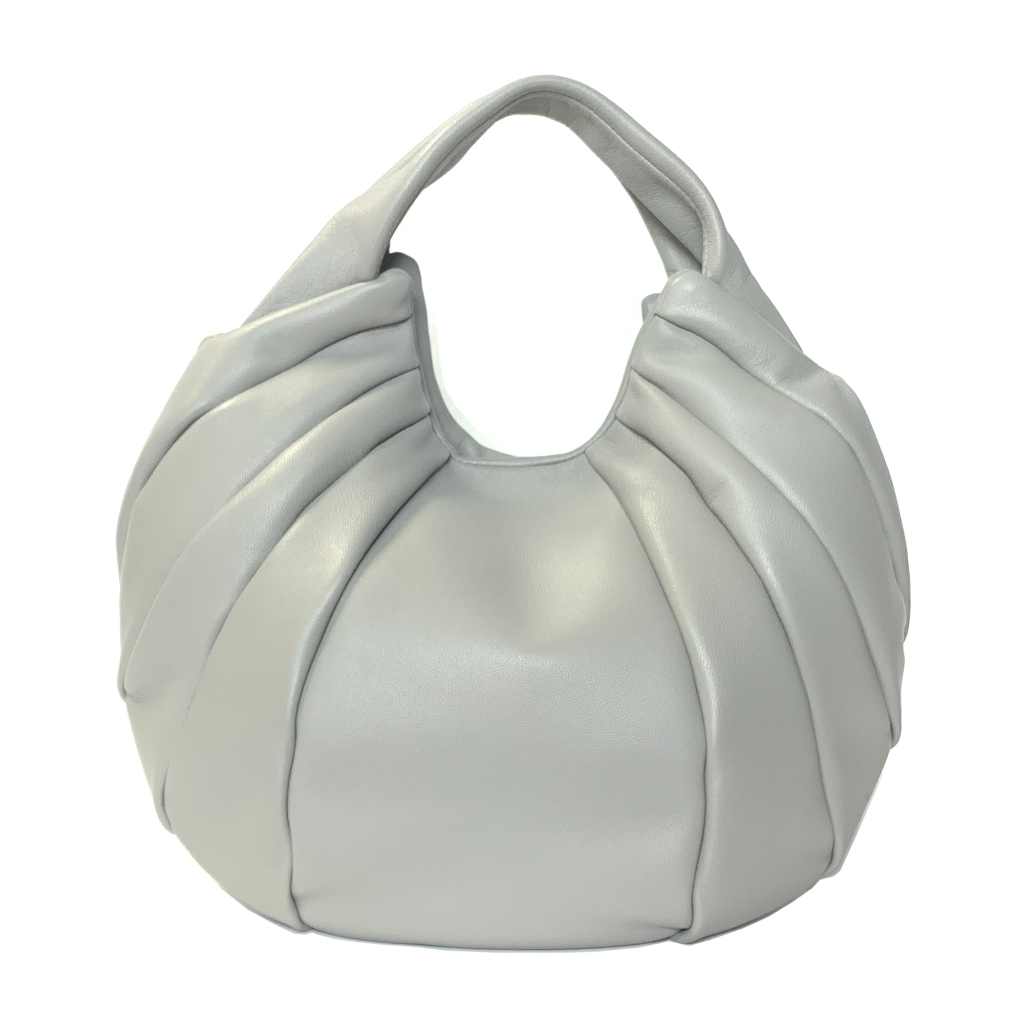 バルーンバッグ シープレザー MONACO【厳選されたラム革を使用】(カラー：グレー) グレー