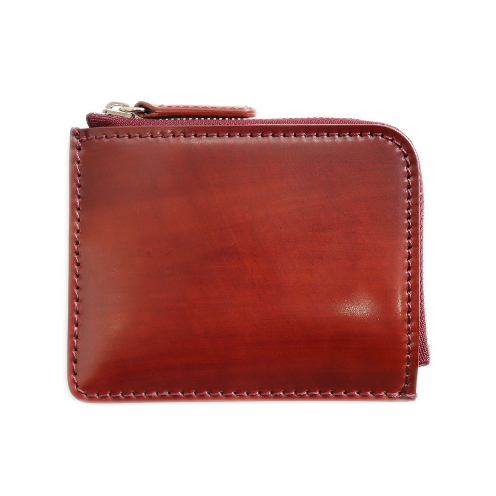 ミニ財布[イタリア産高級レザー]コードバン使用 (全4色)(カラー：ボルドー) ボルドー