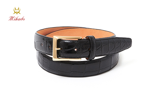mikado クロコダイルベルト[MKD-770016]（全3色）（カラー：クロ） クロ