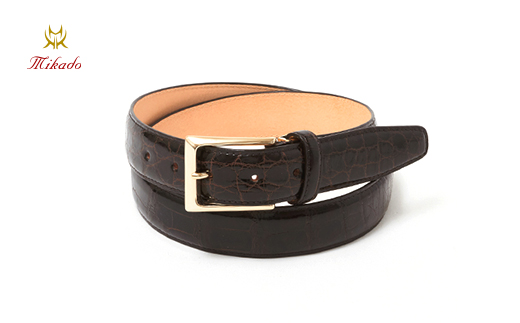 mikado クロコダイルベルト[MKD-770016]（全3色）（カラー：チョコ） チョコ