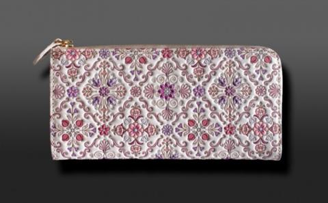 【浅草文庫】L字長財布 オリエント柄(カラー：ピンク) ピンク