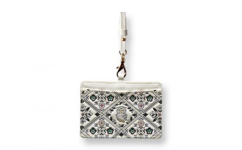 【浅草文庫】IDケース〈ふくろう柄〉(カラー：サンセット) サンセット（黒系）